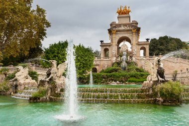 Ciutadella Park, fountain of the waterfall, Barcelona clipart
