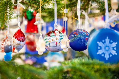 farklı Noel süslemeleri, seçici odaklanma