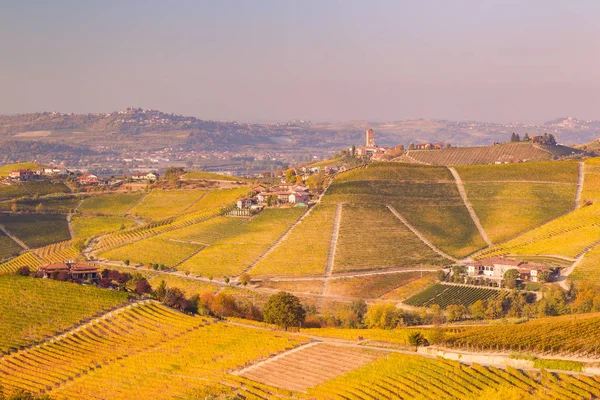 Malowniczy Widok Langhe Jesienią Piemont Włochy — Zdjęcie stockowe