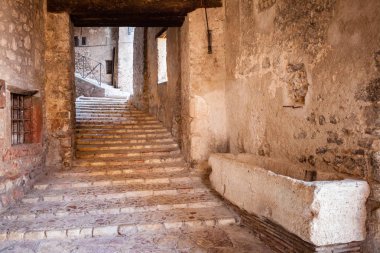 Stroncone, Umbia, İtalya 'nın eski dar sokakları