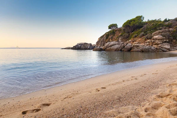 Salida Del Sol Playa Cavoli Isla Elba Italia — Foto de Stock