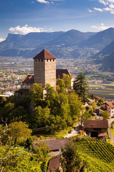 Vista Panorâmica Castelo Tirolo Tirol Sul Bolzano — Fotografia de Stock