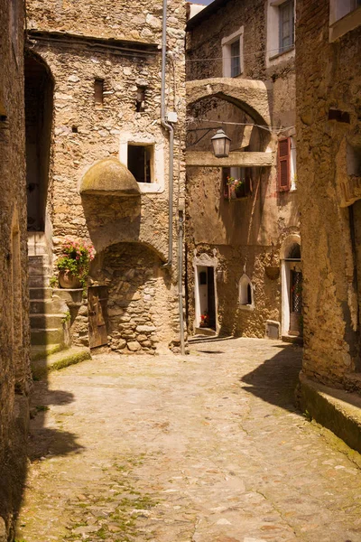 Old Street Castelvecchio Rocca Barbena Comune Municipality Province Savona Italian — Stock Photo, Image