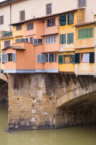 Ponte Vecchio Παλιά Γέφυρα Μεσαιωνική Πέτρινη Τμηματική Αψιδωτή Γέφυρα Πάνω — Φωτογραφία Αρχείου