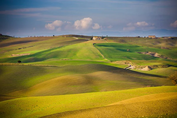 Paisagem Rural Com Campos Prados — Fotografia de Stock