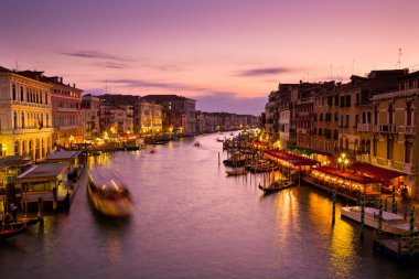 Grand canal adlı günbatımı, Venedik, İtalya