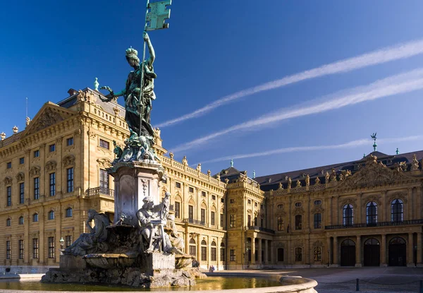 Fontana Franconia Residenza Wurzburg Germania — Foto Stock