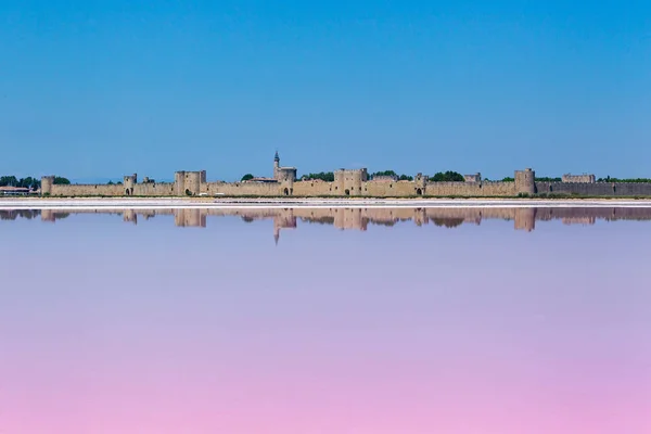 Αλατούχο Διάλυμα Aigues Mortes Γαλλία — Φωτογραφία Αρχείου