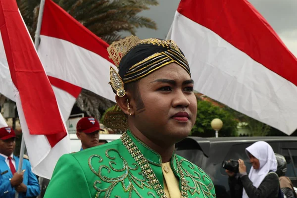 Pekalongan Central Java Indonesia Kwiecień 2019 Uczestnicy Parady Kostiumach Lalek — Zdjęcie stockowe