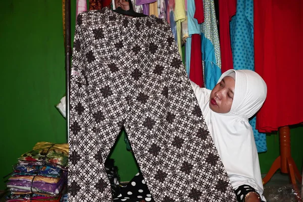 Pekalongan Java Central Indonésia Abril 2019 Atmosfera Mercado Batik Setono — Fotografia de Stock