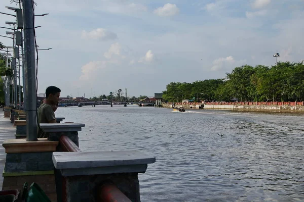 Menara Pandang Banjarmasin Est Une Des Attractions Touristiques Ville Banjarmasin — Photo