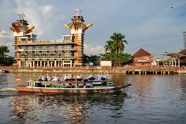 Menara Pandang Banjarmasin Una Delle Attrazioni Turistiche Della Città Banjarmasin — Foto Stock