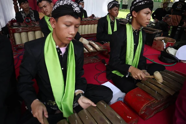 Batang Centraal Java Indonesië April 2019 Gamelan Spelers Actie Een — Stockfoto