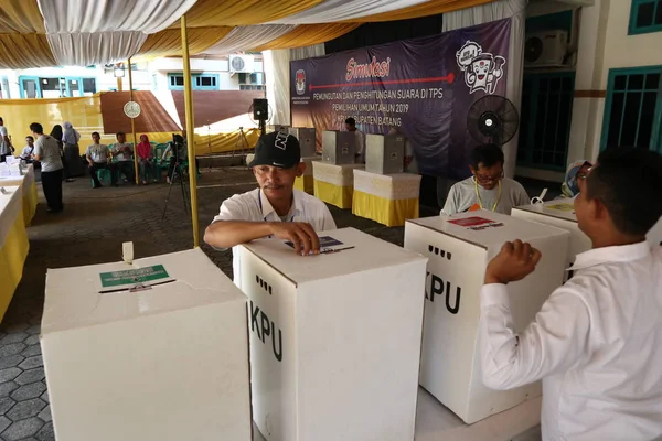 Batang Centraal Java Indonesië Maart 2019 Kiezers Algemene Verkiezingen Met — Stockfoto