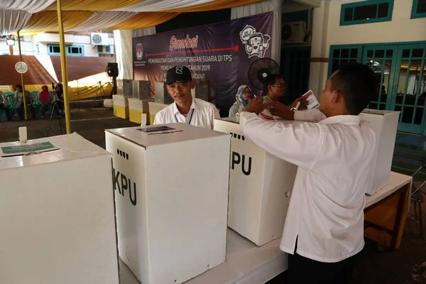 Batang Giava Centrale Indonesia Marzo 2019 Gli Elettori Alle Elezioni — Foto Stock