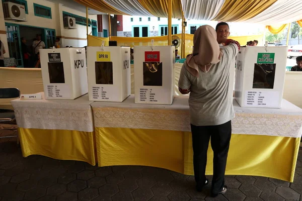Batang Centraal Java Indonesië Maart 2019 Kiezers Algemene Verkiezingen Met — Stockfoto