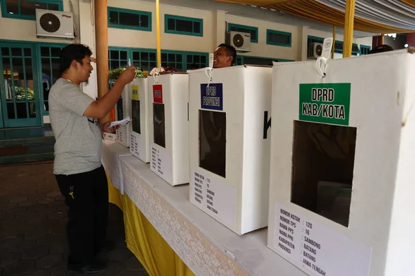 Batang Centraal Java Indonesië Maart 2019 Kiezers Algemene Verkiezingen Met — Stockfoto