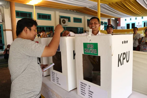 Batang Giava Centrale Indonesia Marzo 2019 Gli Elettori Alle Elezioni — Foto Stock