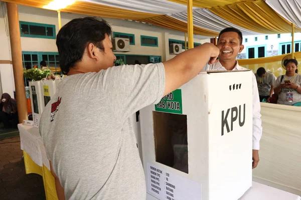 Batang Centraal Java Indonesië Maart 2019 Kiezers Algemene Verkiezingen Met — Stockfoto