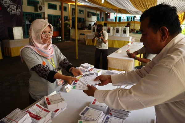 Batang Giava Centrale Indonesia Marzo 2019 Gli Elettori Alle Elezioni — Foto Stock