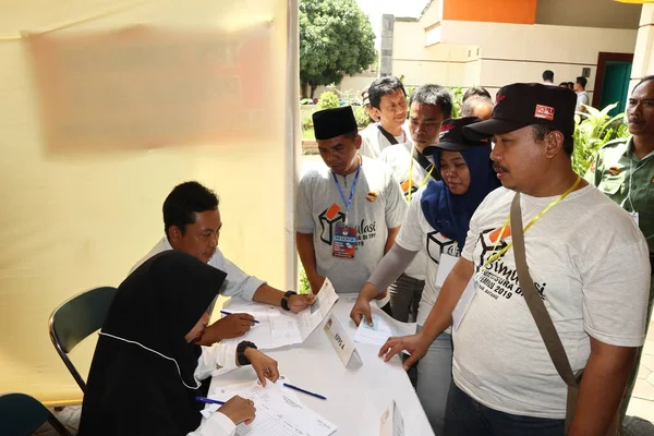 Batang Centraal Java Indonesië Maart 2019 Kiezers Algemene Verkiezingen Met — Stockfoto