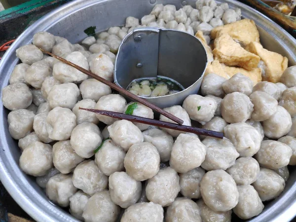 Bakso Dos Alimentos Rua Mais Populares Nas Cidades Aldeias Indonésias — Fotografia de Stock