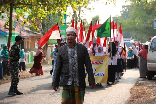 Residents Students Celebrate Commemoration Islamic Based School Graduation Marches Way — Stock Photo, Image