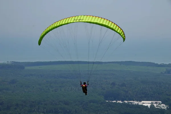 Athlètes Parapente Tout Participant Championnat National Batang Java Central Indonésie — Photo