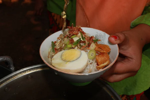 Soto Ayam Sopa Frango Com Caril Delicadeza Alimentar Indonésia — Fotografia de Stock