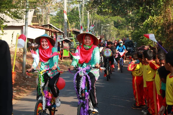 Batang Centrala Java Indonesien Augusti 2019 Bike Parade Firar Självständighetsdagen — Stockfoto