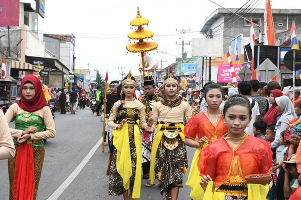 Desfile Disfraces Único Las Calles Fiesta Halloween Batang Indonesia Agosto — Foto de Stock