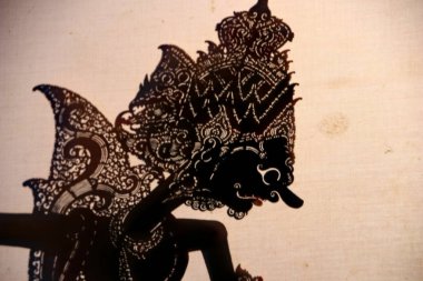  Wayang kulit veya gölge kuklaları Java, Endonezya tipik