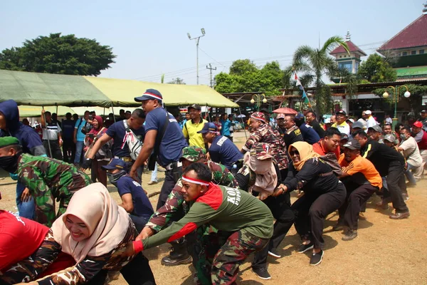 Batang Indonesia September 2019 Tug War Tarik Tambang Kompetisi Tradisional — Stok Foto