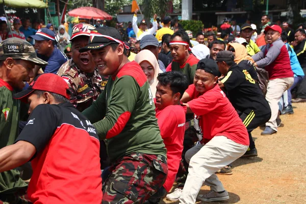 Batang Indonesia Septiembre 2019 Tug War Tarik Tambang Competencia Tradicional — Foto de Stock