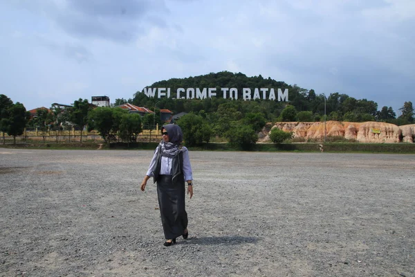 Välkommen Till Batam Batam Indonesien Augusti 2019 Stort Välkomnande Ord — Stockfoto