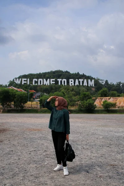 Καλώς Ήρθατε Στο Νησί Μπατάμ Ινδονησία Αυγούστου 2019 Μεγάλη Υποδοχή — Φωτογραφία Αρχείου