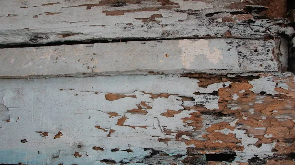 Die Weißen Holzplanken Des Hauses Die Verfallen Begonnen Haben Und — Stockfoto