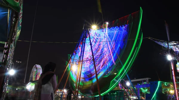 Background Color Slow Speed Smudge Tools Long Shutter Ferris Wheel — Stock Photo, Image