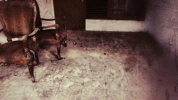 Grunge Haunted Courtyard Creepy Very Dirty — Stock Photo, Image