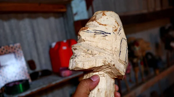 Gambar Fokus Selektif Wayang Golek Dalam Bentuk Boneka Kayu Dengan — Stok Foto