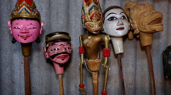 Una Imagen Selectiva Enfoque Wayang Golek Forma Una Marioneta Tallada — Foto de Stock