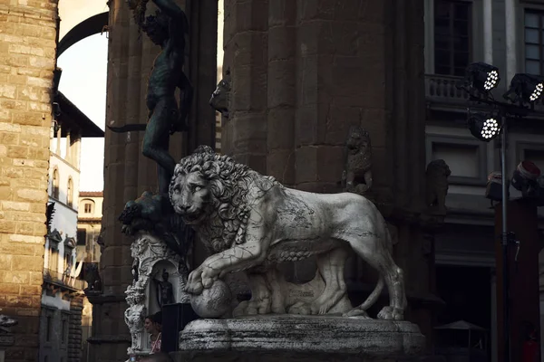 Lion beeldhouwkunst in Florence — Stockfoto