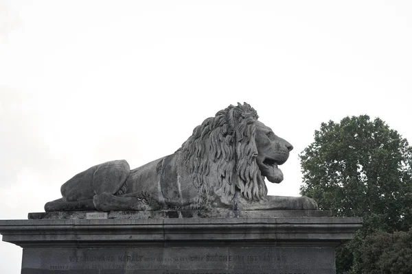 Львиная скульптура на площадке — стоковое фото