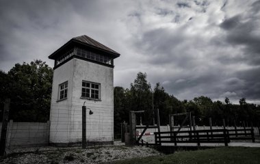Dachau, Almanya Dachau Nazi Toplama Kampı gözetleme kulesi
