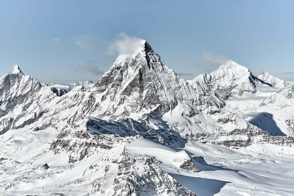 Wspaniały widok na południową twarz Matterhorn — Zdjęcie stockowe