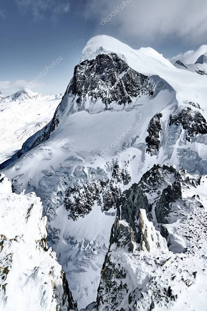 the summit of Breithorn, Alps, Switzerland, Europe