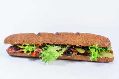 Yukarıdan izole sandviç görünümü