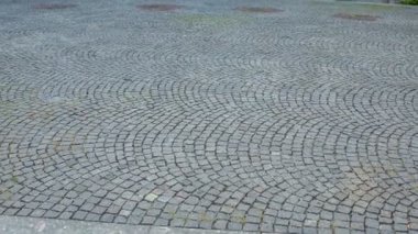 Ljubljana, Slovenya kalesinde bir oustanding tarihi ve kültürel yapının önünde döşeli blokları ile inanılmaz avlu.