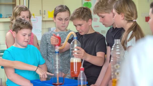Grize Słowenia 2017 Czerwca Materiały Uczniów Posiadające Klasę Chemii Szkole — Wideo stockowe