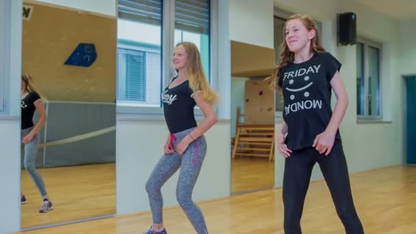 Deux Filles Commencent Par Leur Routine Danse Ils Aiment Beaucoup — Video
